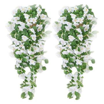 2 Artificial Hanging Vines - White
