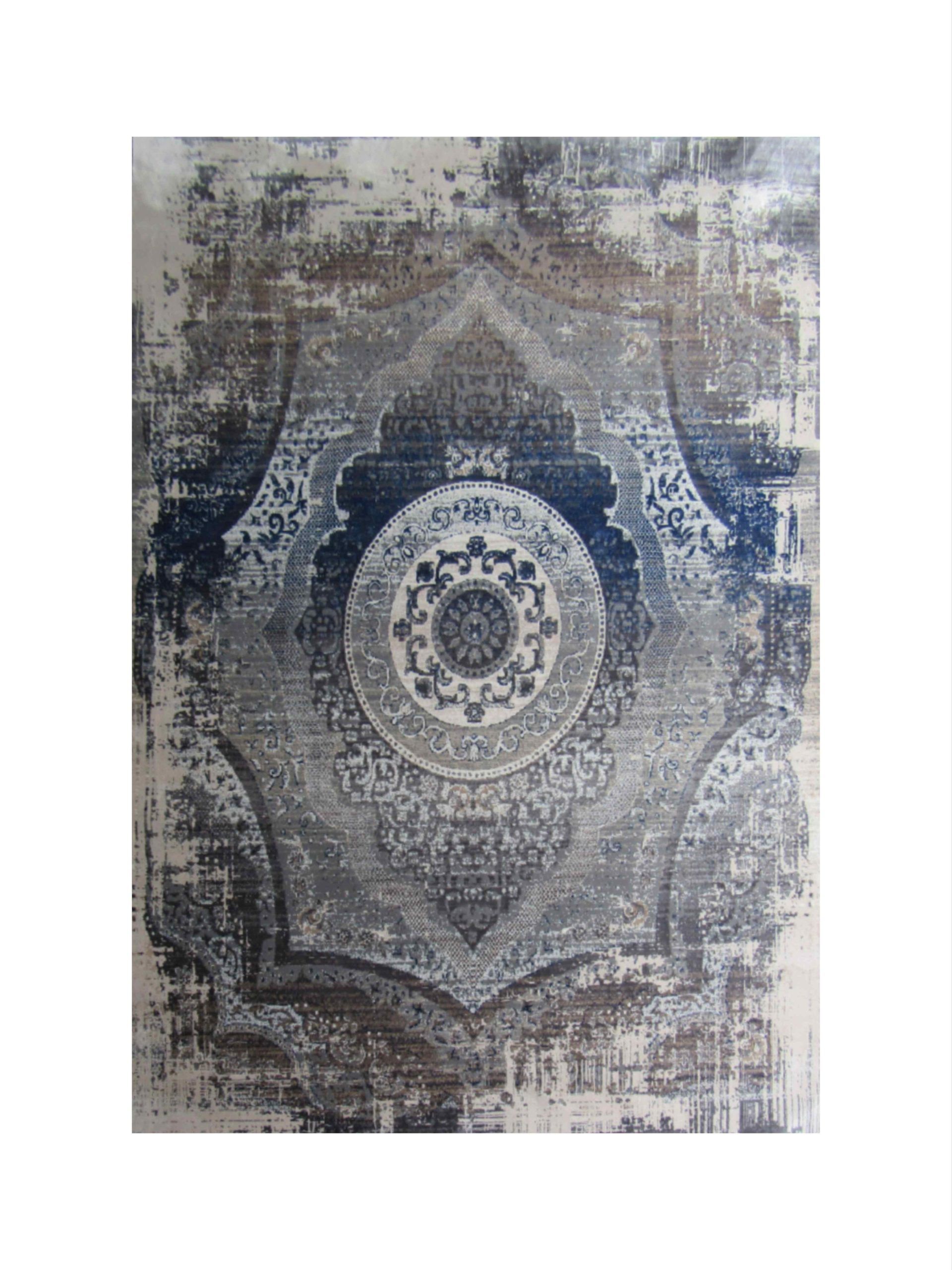 BK Carpets & Rugs -  Vintage Inspired Medallion Rug  –  2m x 2,9m - Grey  & Blue