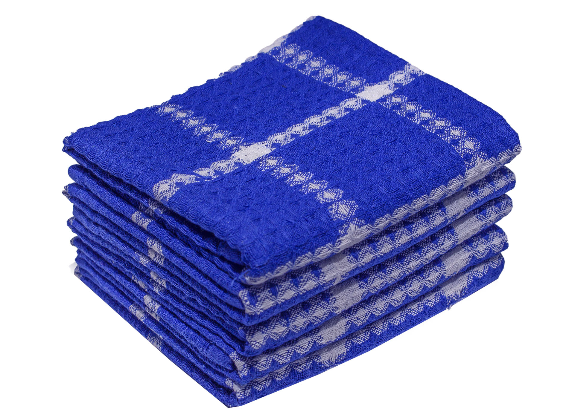 Bunty's Kitchen Towel - Design 2001 - 045x070cms - (05 Pc Pack) - Big Checks - Victoria Blue