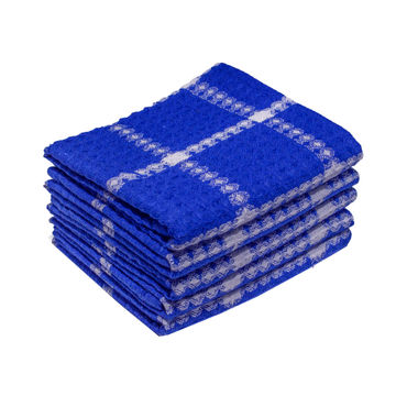 Bunty's Kitchen Towel - Design 2001 - 045x070cms - (05 Pc Pack) - Big Checks - Victoria Blue