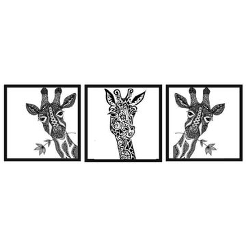 Funky Giraffe Set of 3 - overall size 1000 x 300mm, Powder coated Matt Black