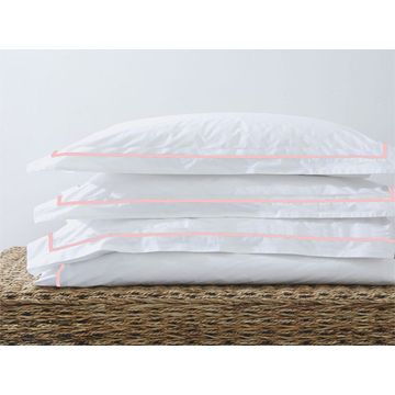 Rey's Fine Linen - Egyptian Collection - Oxford Satin Stitch Duvet Cover -Strawberry cream-Super King(01 Set)