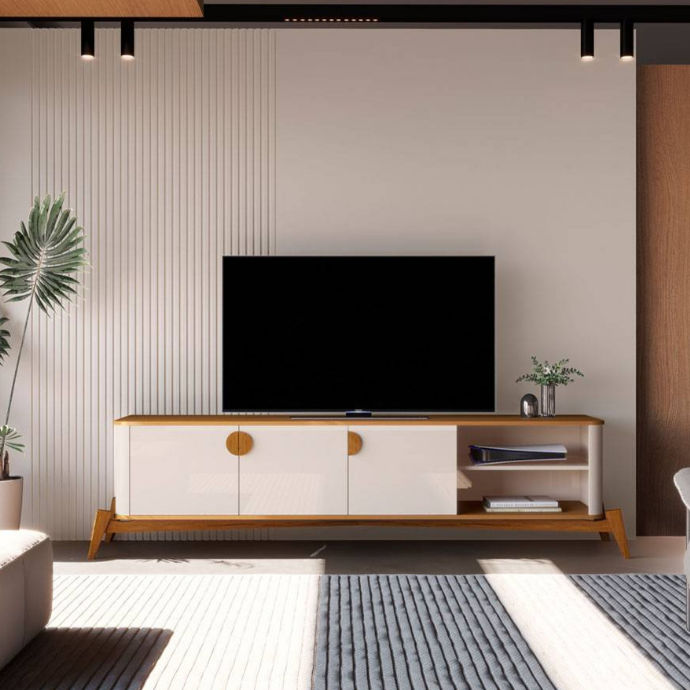 Bancada Buriti 1.8 Plasma Stand- Off White/Nature