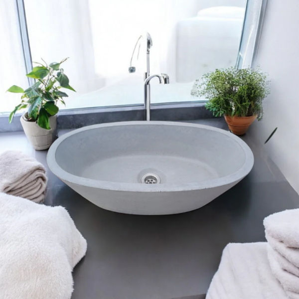Calypso Grey Bespoke Concrete Basin 56x29.5x15cm