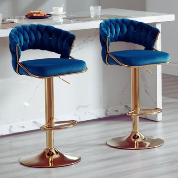 KC FURN – Daisy Set Of 2 Modern Velvet Barstool