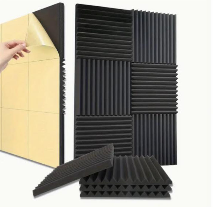 Echo-Less Self-Adhesive Acoustic Foam Wedge Panels 2.5cm (12 Pack)