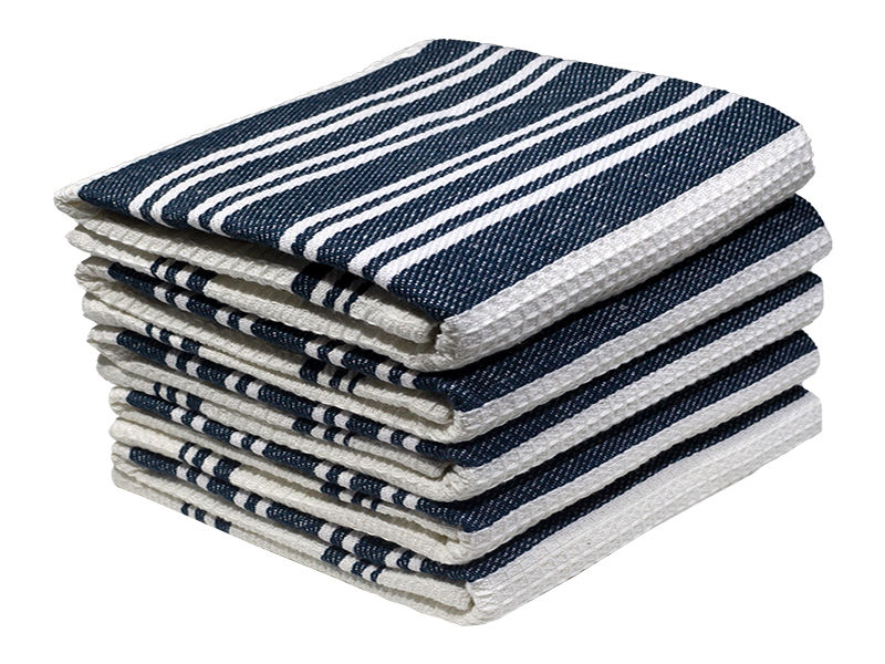 Multipurpose, Easy Fit, Absorbent Kitchen Towel - Design 2425 - 046x068cms - (05 Pc Pack) - Stripes - Bering Sea