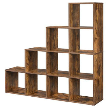 10 CUBE COMPARTMENT WOODEN DISPLAY SHELF