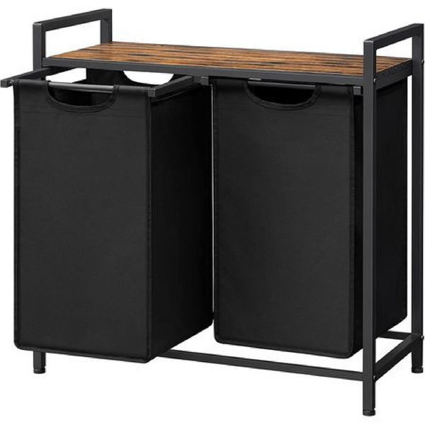 2 LAUNDRY BASKET HAMPER PULL-OUT + REMOVABLE BAGS