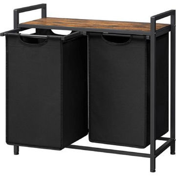 2 LAUNDRY BASKET HAMPER PULL-OUT + REMOVABLE BAGS