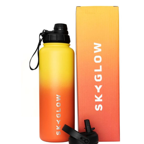 SkyGlow Tumbler with Straw 880ML-LargeTumblerTravel Mug w Handle-Leakproof - Cobalt Blue