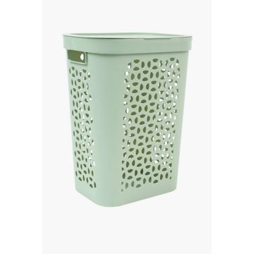 50L OTIMA SLIMLINE PLASTIC LAUNDRY BASKET WITH LID Compact & Modern Laundry Storage