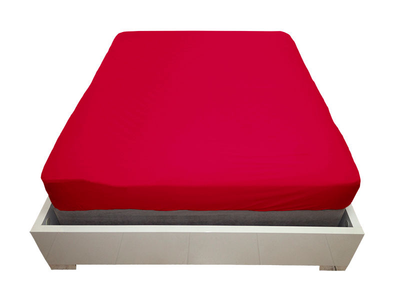 Simply Sleep - Everyday Collection Fitted Sheet - 90GSM - True Red - Three Quarter (01Pc Pack)