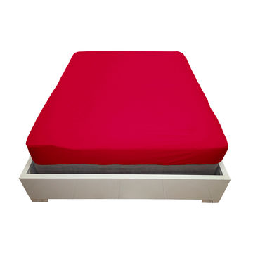 Simply Sleep - Everyday Collection Fitted Sheet - 90GSM - True Red - Three Quarter (01Pc Pack)