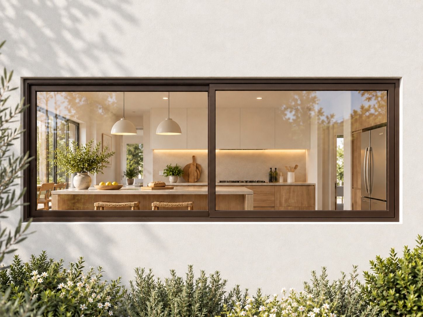 Kenzo Aluminium Sliding Window - Bronze, 1800 600 mm, Two Sliding Panels