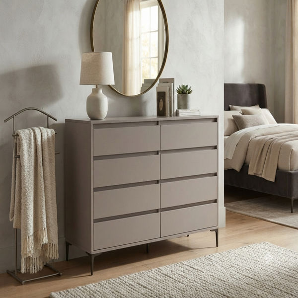 GOF Furniture Hazel 8-Drawer Double Dresser – Almond Grey