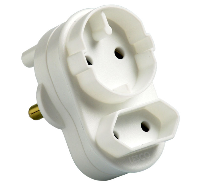 Plugtop - Household Accessories - White - 3 Prong - 2 in 1 - 5 Pack