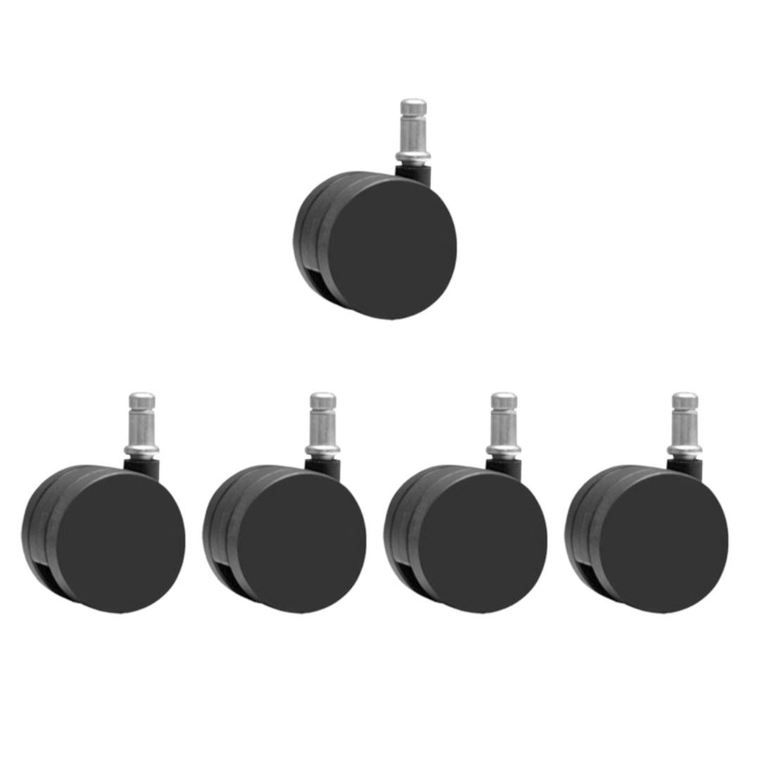 Office Chair Wheel / Castor Dia 60mm, Standard Pin, Sets of 5