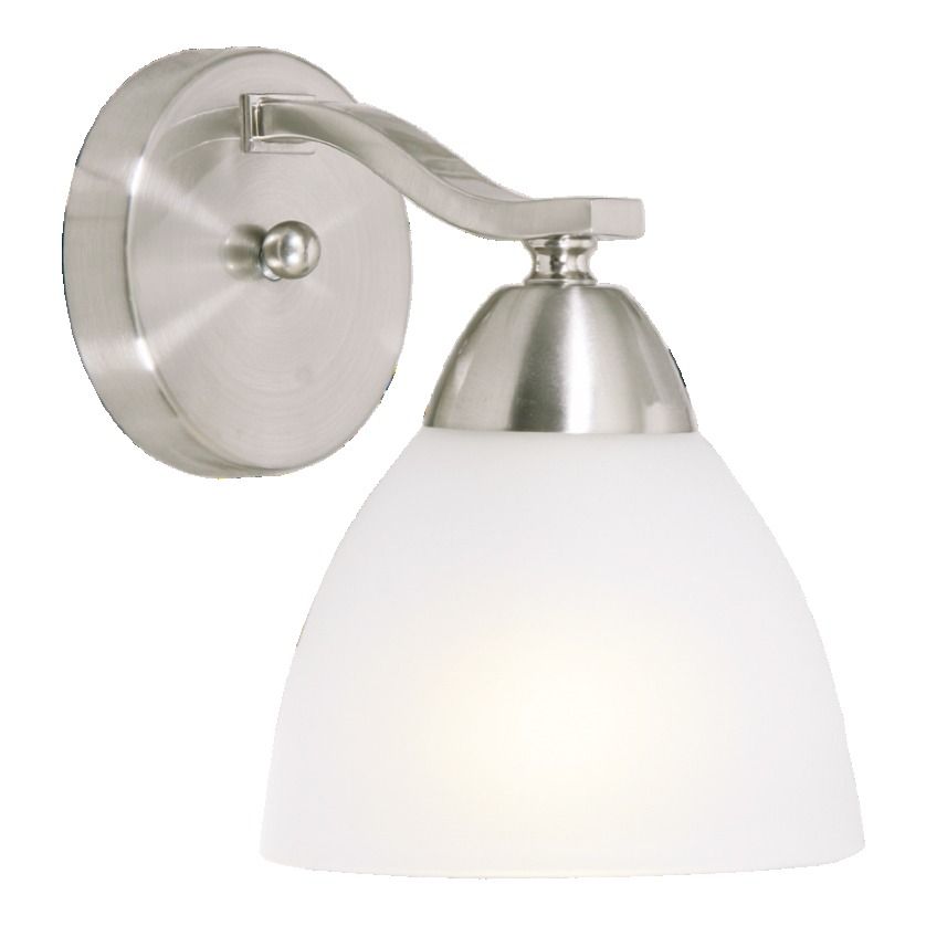 Satin Chrome Wall Bracket with Frosted Glass