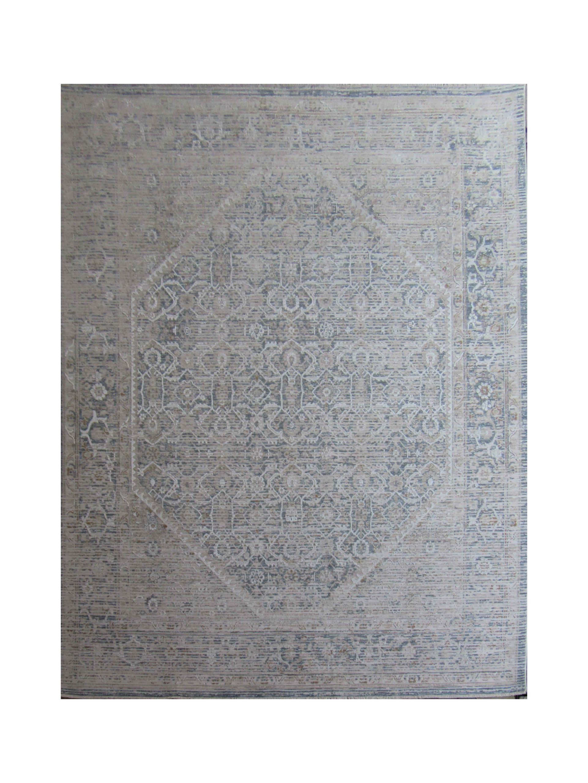BK Carpets & Rugs – Vintage Inspired Medallion Area Rug – Soft Grey & Beige - 2.4m x 3.15m