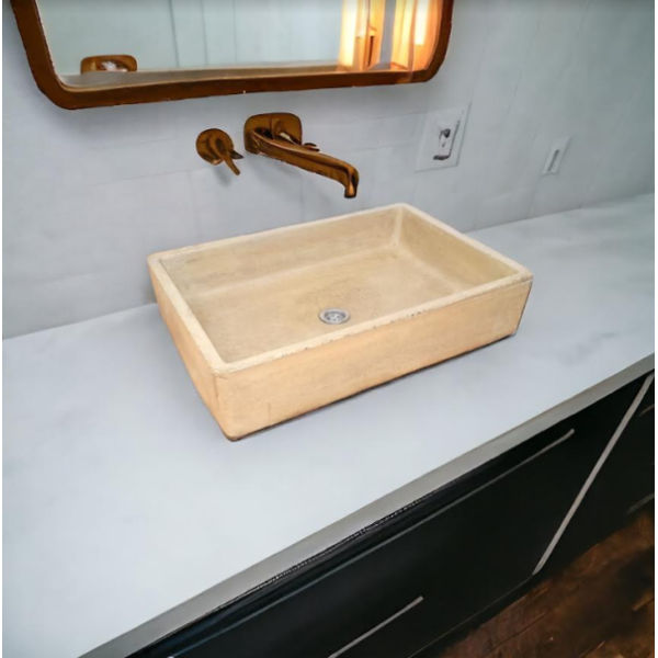 Sandstone Concrete Sink for Kitchen or Bathroom 605 x 410 x 130mm