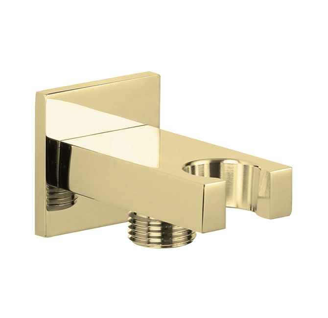 Devario Premio Shower Outlet Elbow With Holder Square Brass -Brushed Gold