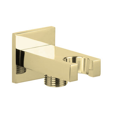Devario Premio Shower Outlet Elbow With Holder Square Brass -Brushed Gold