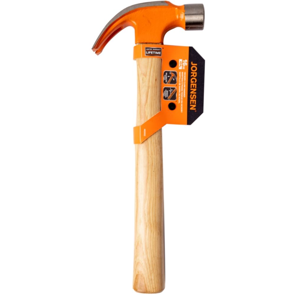 PONY HAMMER CLAW HICKORY 16OZ  280MM WOODEN HANDLE
