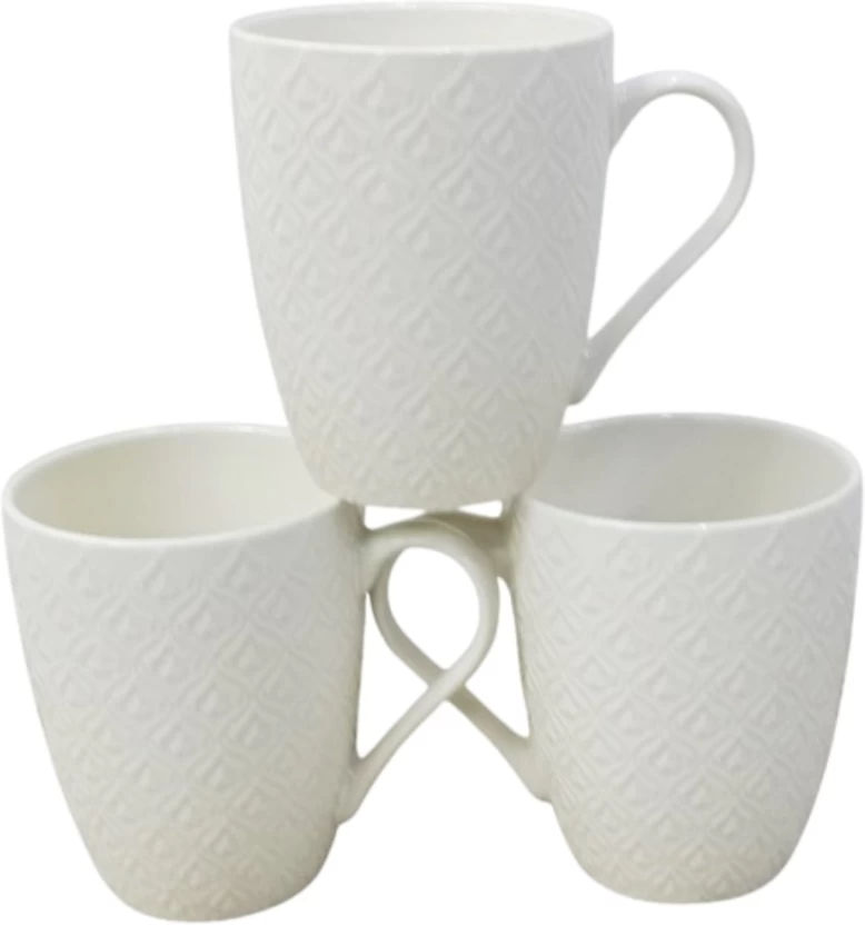 11x9cm Embossed White Mug
