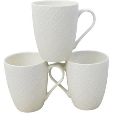 11x9cm Embossed White Mug