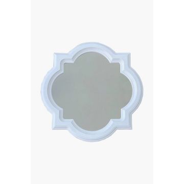 Fleur De Lis Wall Mirror – 75cm White Moroccan-Inspired Design