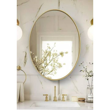 Decorative Hanging Wall Mirror Gold - 80x60cm