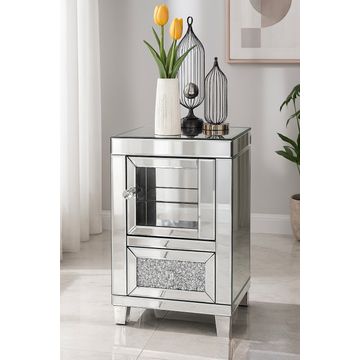 Prestige Home - Otam Mirrored Pedestals - Set of 2 - Silver