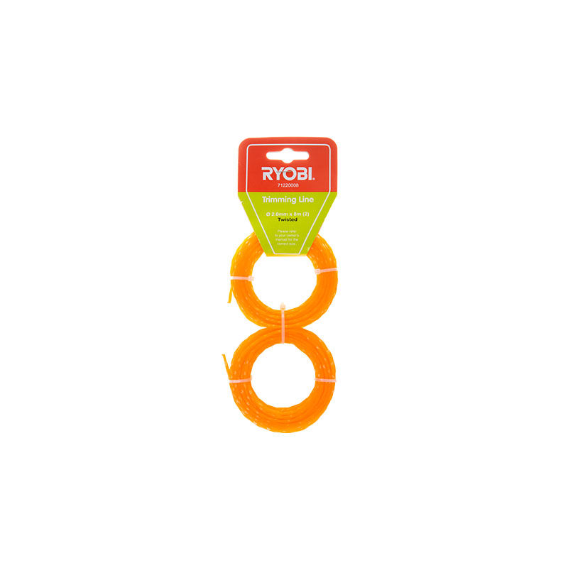 RYOBI Trimming Line - Twisted - 2.0Mm X 8M - (2) Twin Pack