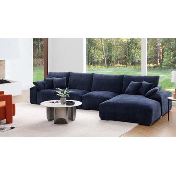 Empress Linen 5 Seater Convertible Sofa - Yellow