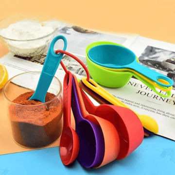 12Pcs Plastic Colorful Measuring Cups and Spoons Set