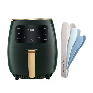 Silver Crest XL Digital Air Fryer Including a Nesting Tongs Set - Green