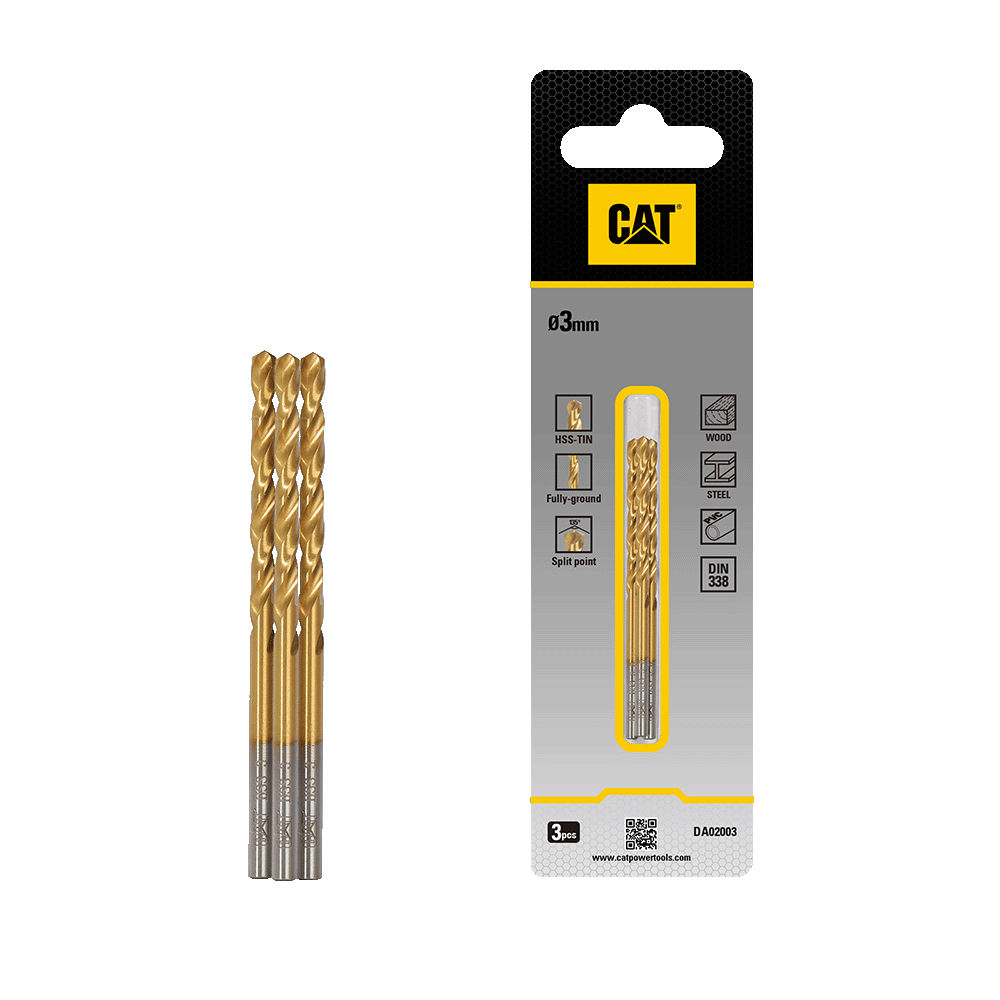 CAT HSS Drill bit 3 x 61mm(Pack3)