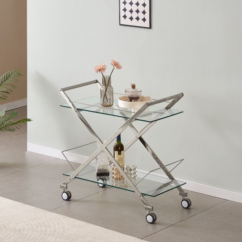 KC FURN-Rickey Bar Cart (silver)