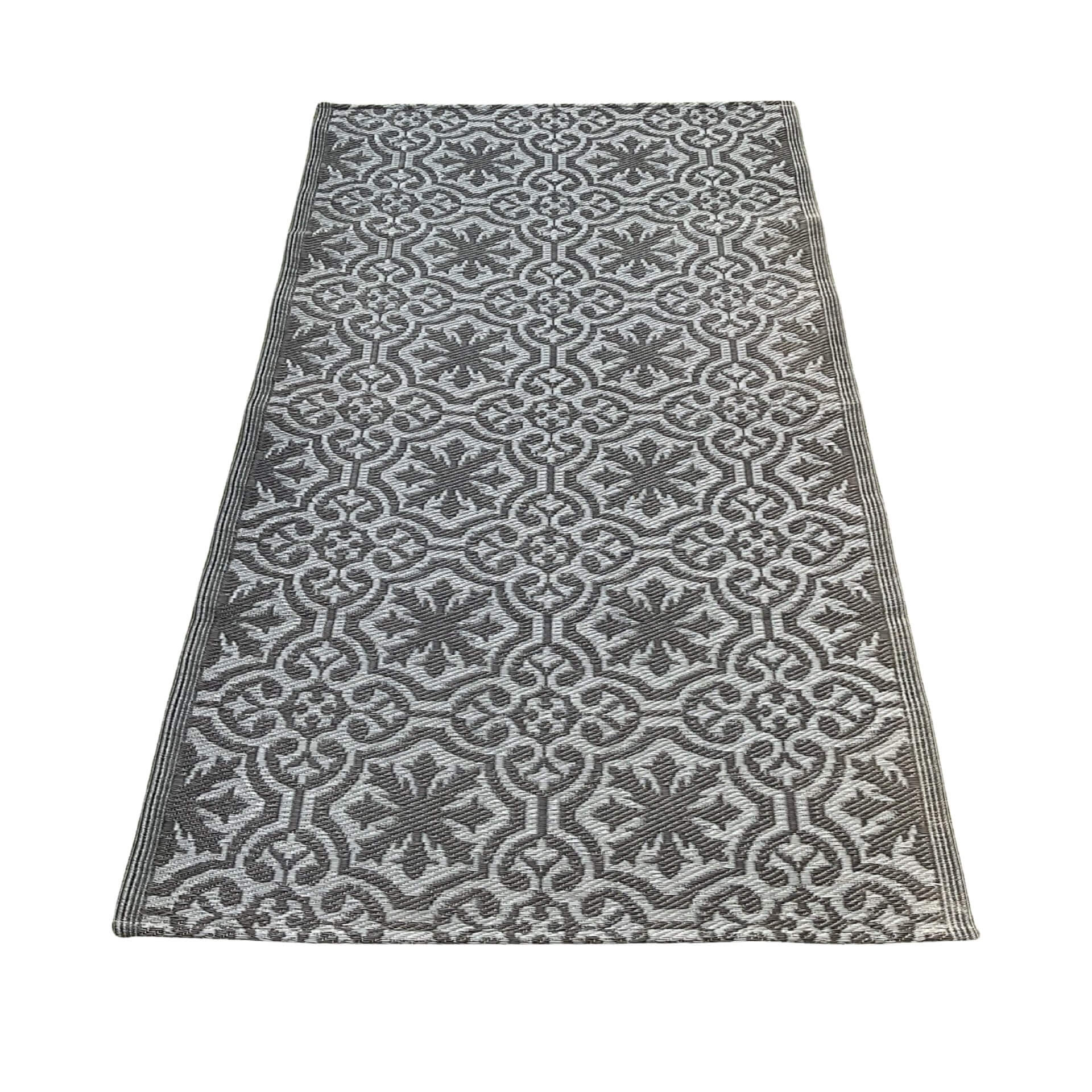 Rug It Up Indoor / Outdoor PVC Rug - Lucky Charms Black & Dark Grey - 200 x 120 cm