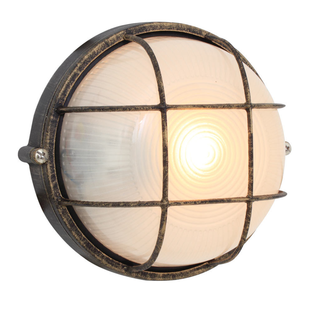 Eurolux - Round - Small Grid - Bulk Head - 180mm - BlackGold - 5 Pack