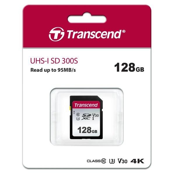 Transcend 300S 128Gb Uhs-1 Class 10 U1 U3 V30 Sdxc Card - Tlc