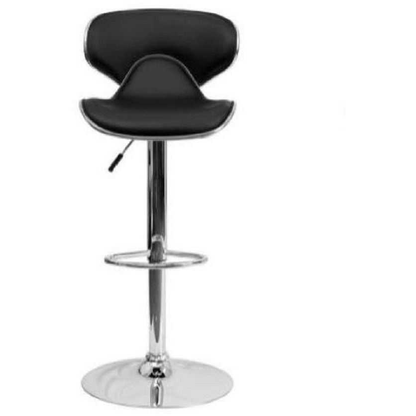 Black Modern Sports Barstool with gear lift and swivel function