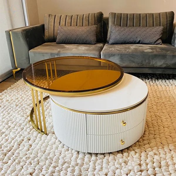 KCW FURN: Modern Nordic Nesting Coffee Table with 2 Drawers | LEROY ...