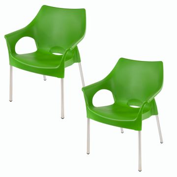 Dublin Café Chair/Patio Chair/ Garden Chair / Stacking Chair - WHITE - Set of 4