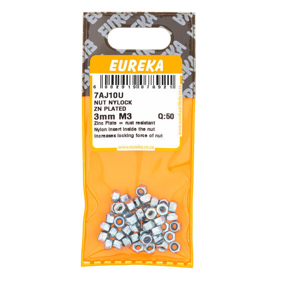 Nylock nut zink plated eureka 3mm m3 q50