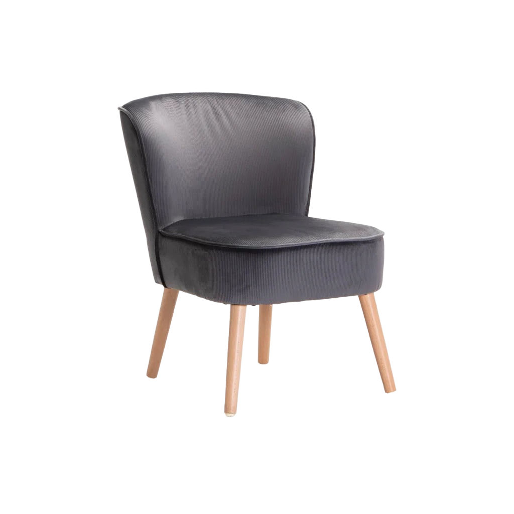 Vividitto - Modern Velvet Beau Chair - Grey