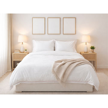 Premium Collection - Satin Stitch Duvet Cover Set - Strawberry Cream - Queen - (1 Set)