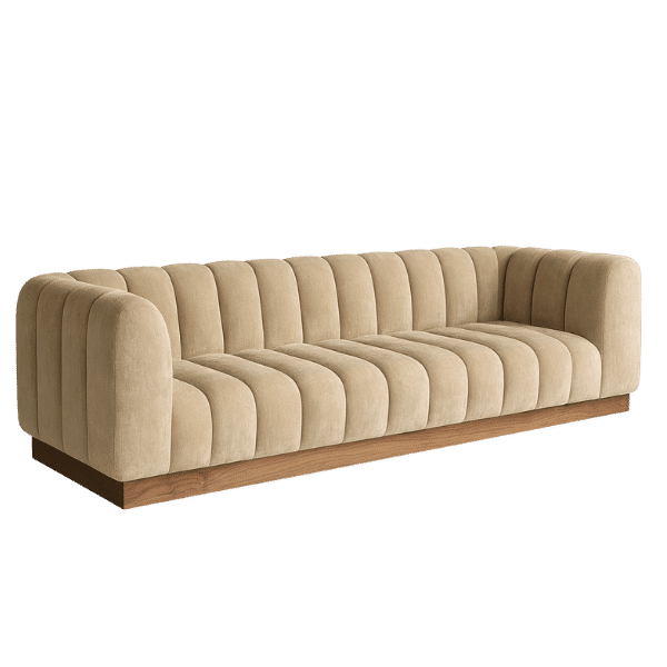Ghalila 3-Seater Channel-Tufted Sofa