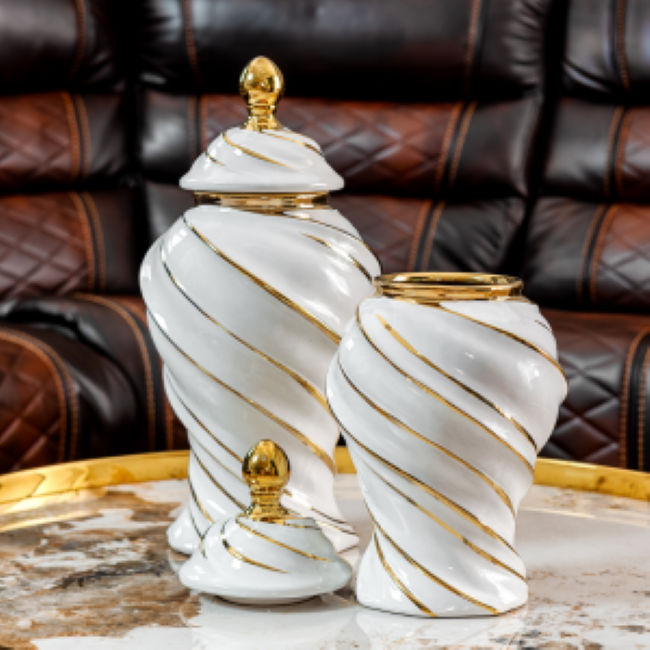 KC FURN White Radiant Vase Set